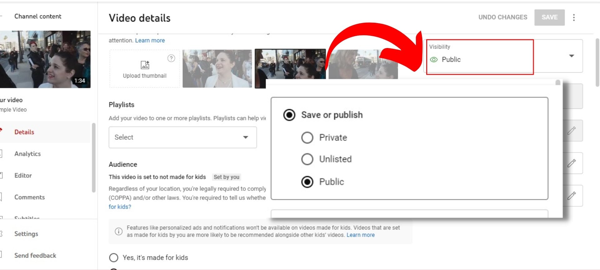 Privacy Settings of YouTube