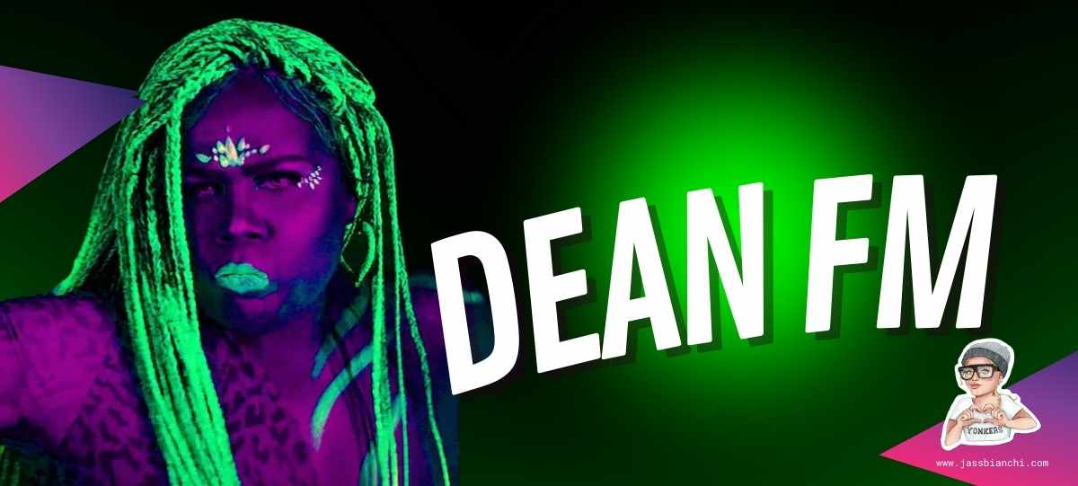 Genderqueer Rapper Dean FM with Neon green box braids 
