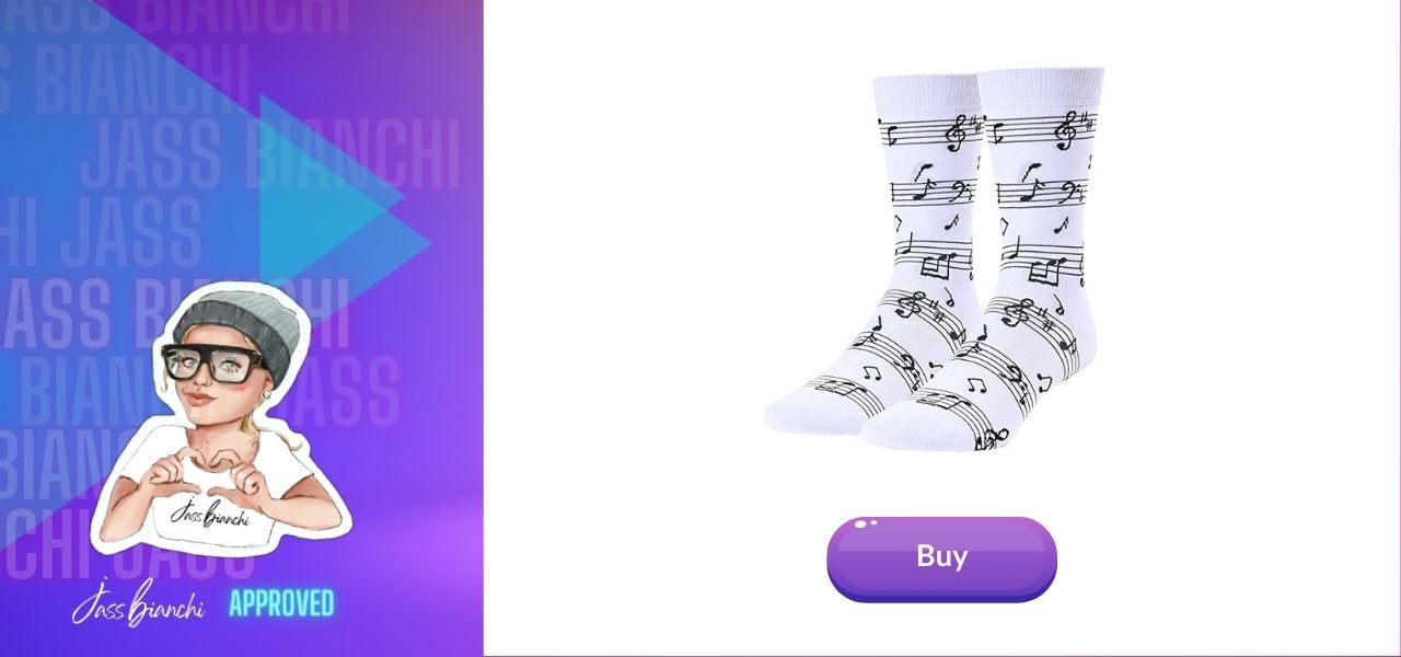 HAPPYPOP Funny Music Note Gifts Music Note Socks Music Socks