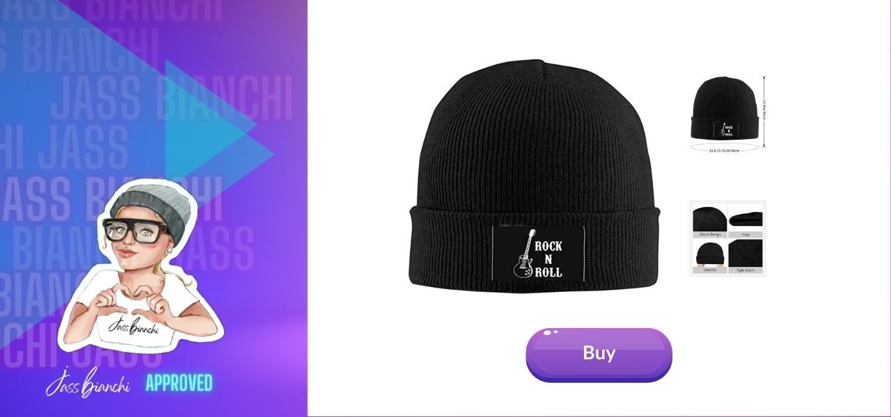 Rock Music Skull Star Symbols Beanie Warm Knit Hat Soft Skull Cap